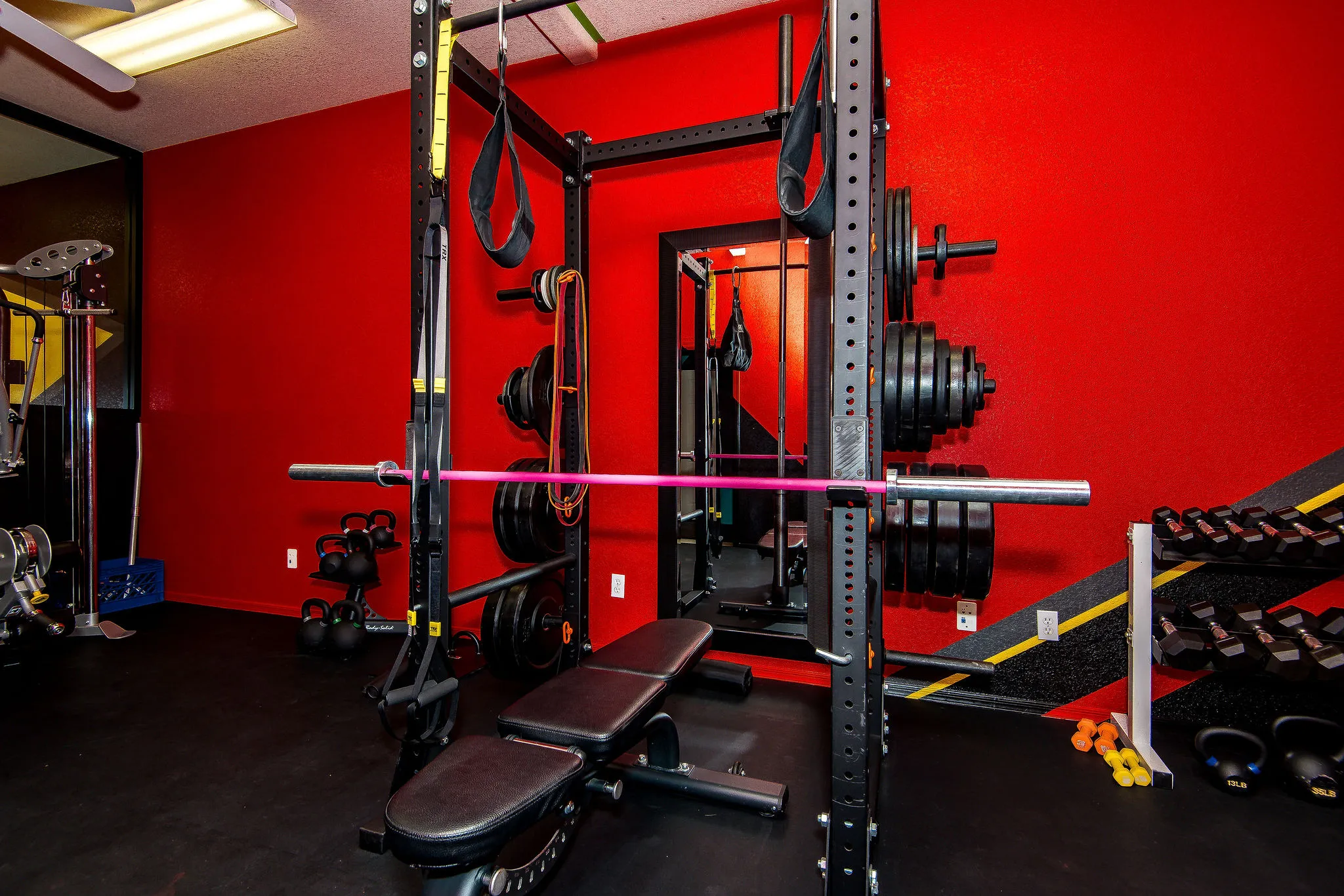 Fitness equipment ready for a workout session